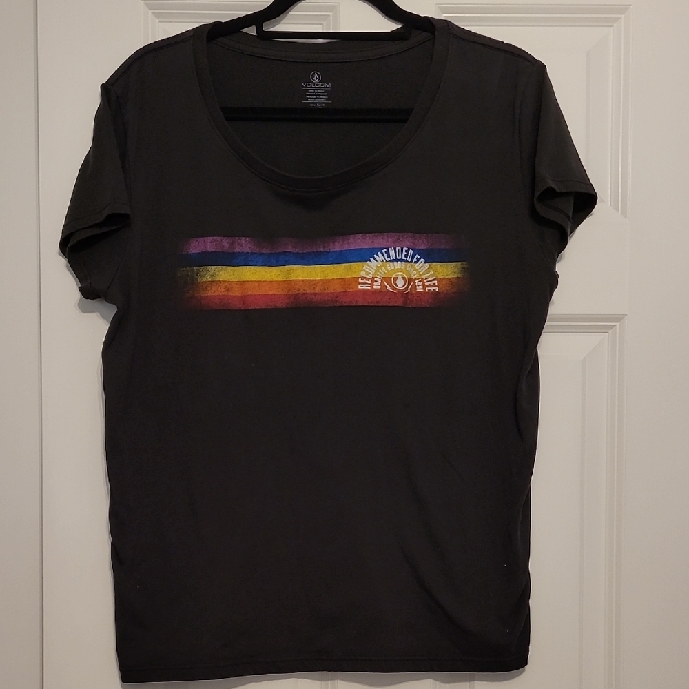 Volcom Black and Red Short Sleeve Tee